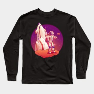 Astronaut Chilling on the Moon Long Sleeve T-Shirt